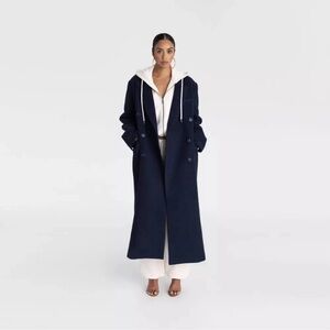 KBB by Kahlana Women's The Maxi Coat- Navy Blue 4X